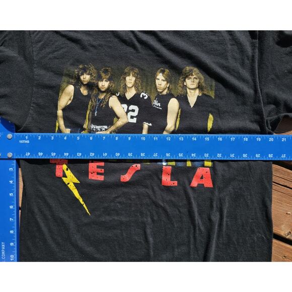 Vintage TESLA Tour Band Graphic Shirt 1988 CHED Anvil Single Stitch USA - Picture 5 of 9